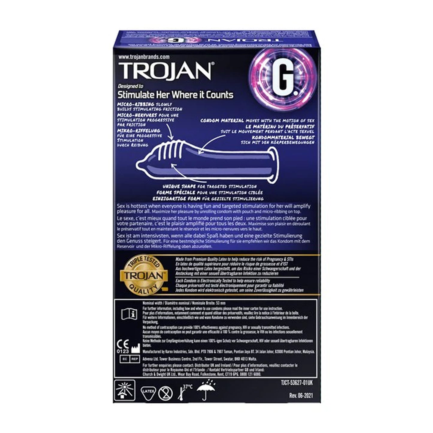 Trojan G-Spot Latex Condoms - 10pack