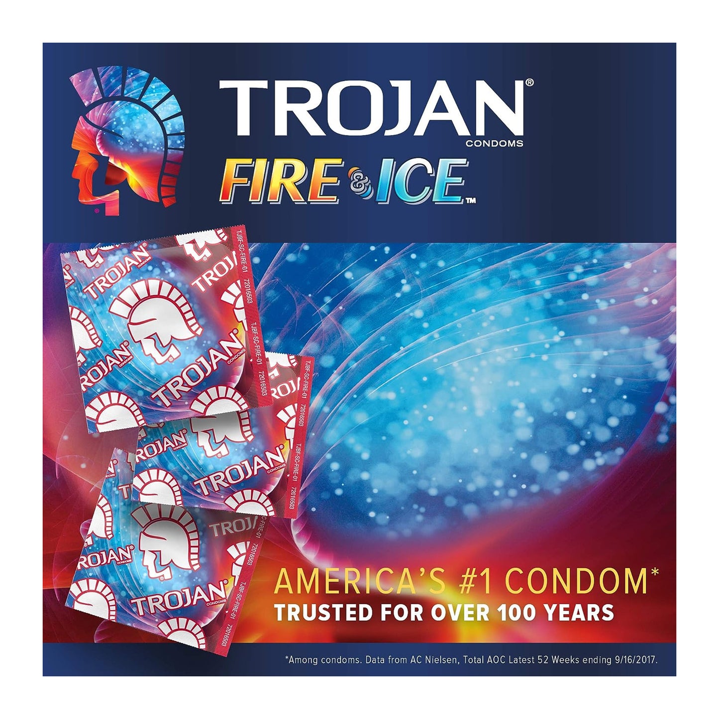 Trojan Fire & Ice Lubricated Latex Condoms 3pack