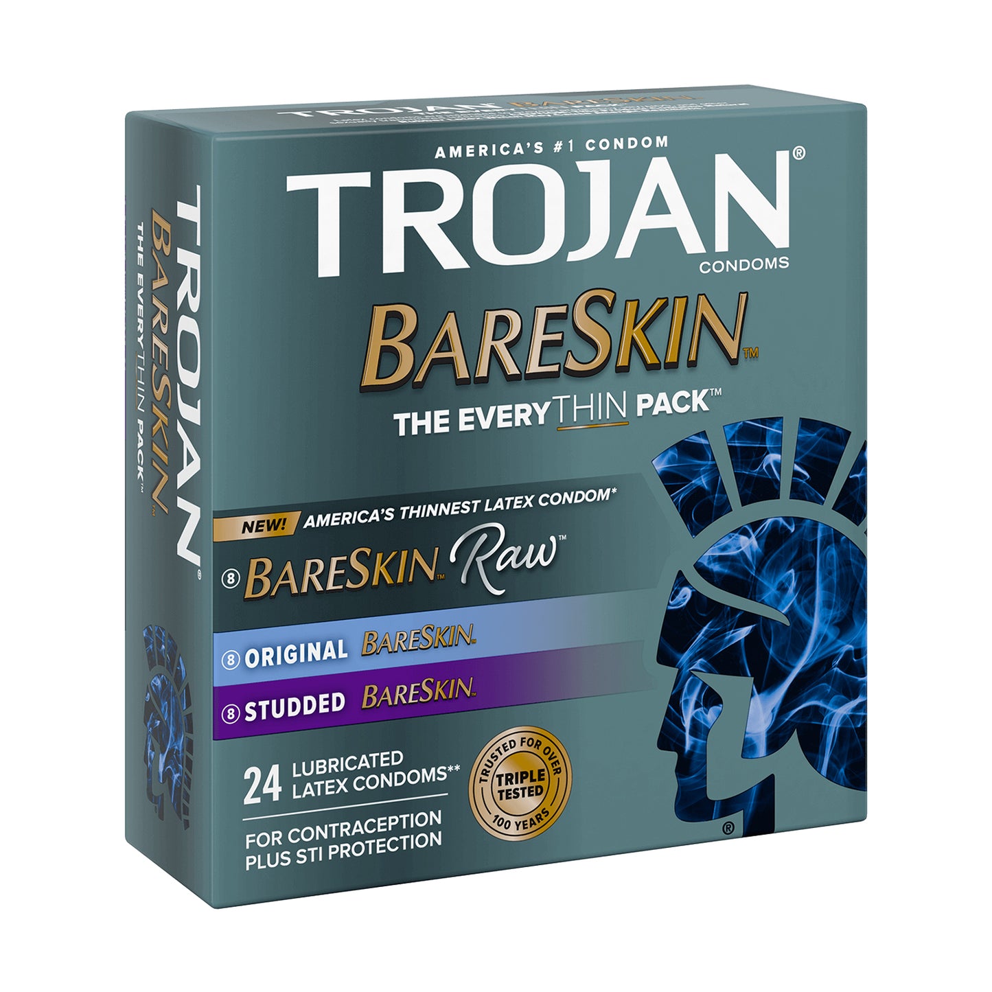 Trojan Bareskin Thinner Latex Condoms 3pack