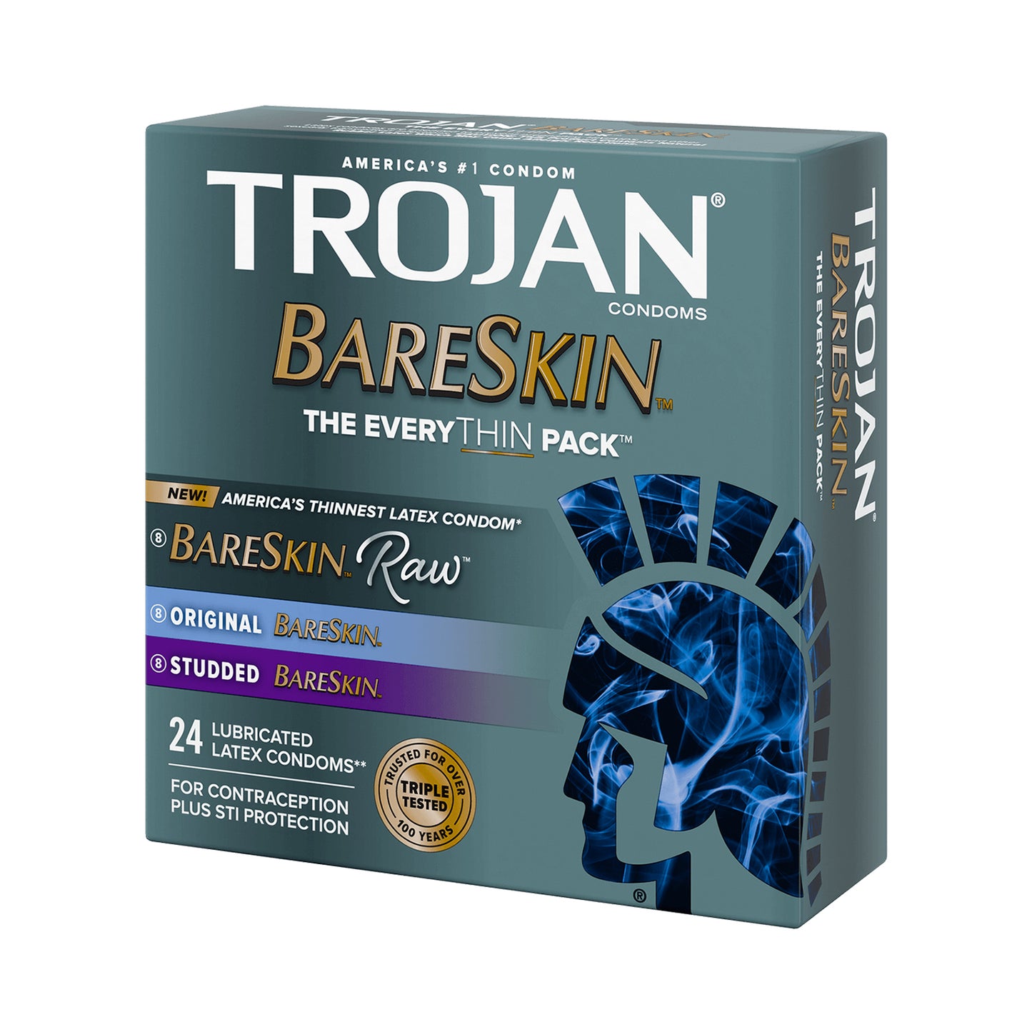 Trojan Bareskin Thinner Latex Condoms 3pack