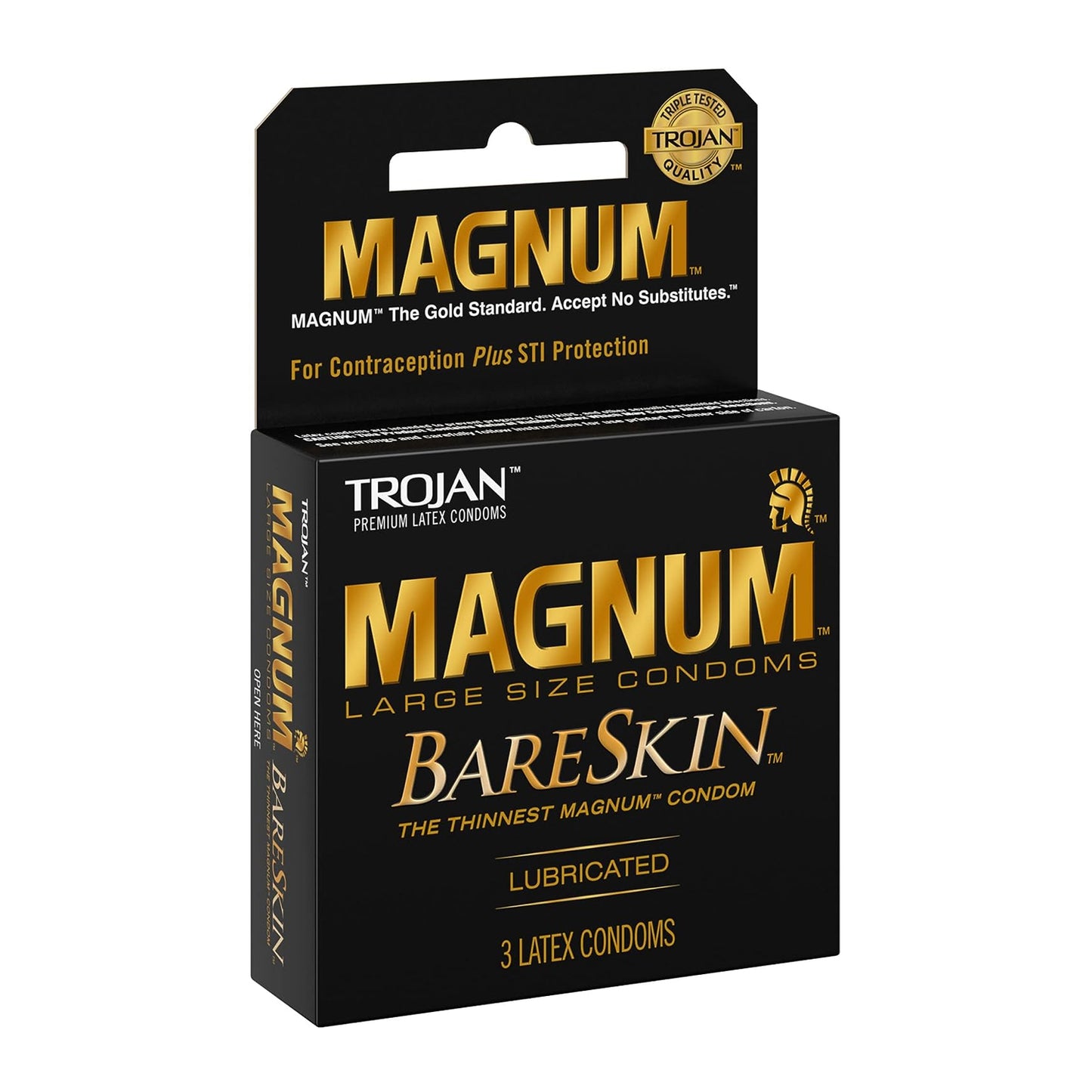 Trojan Magnum Bareskin Large Latex Condoms 3pack