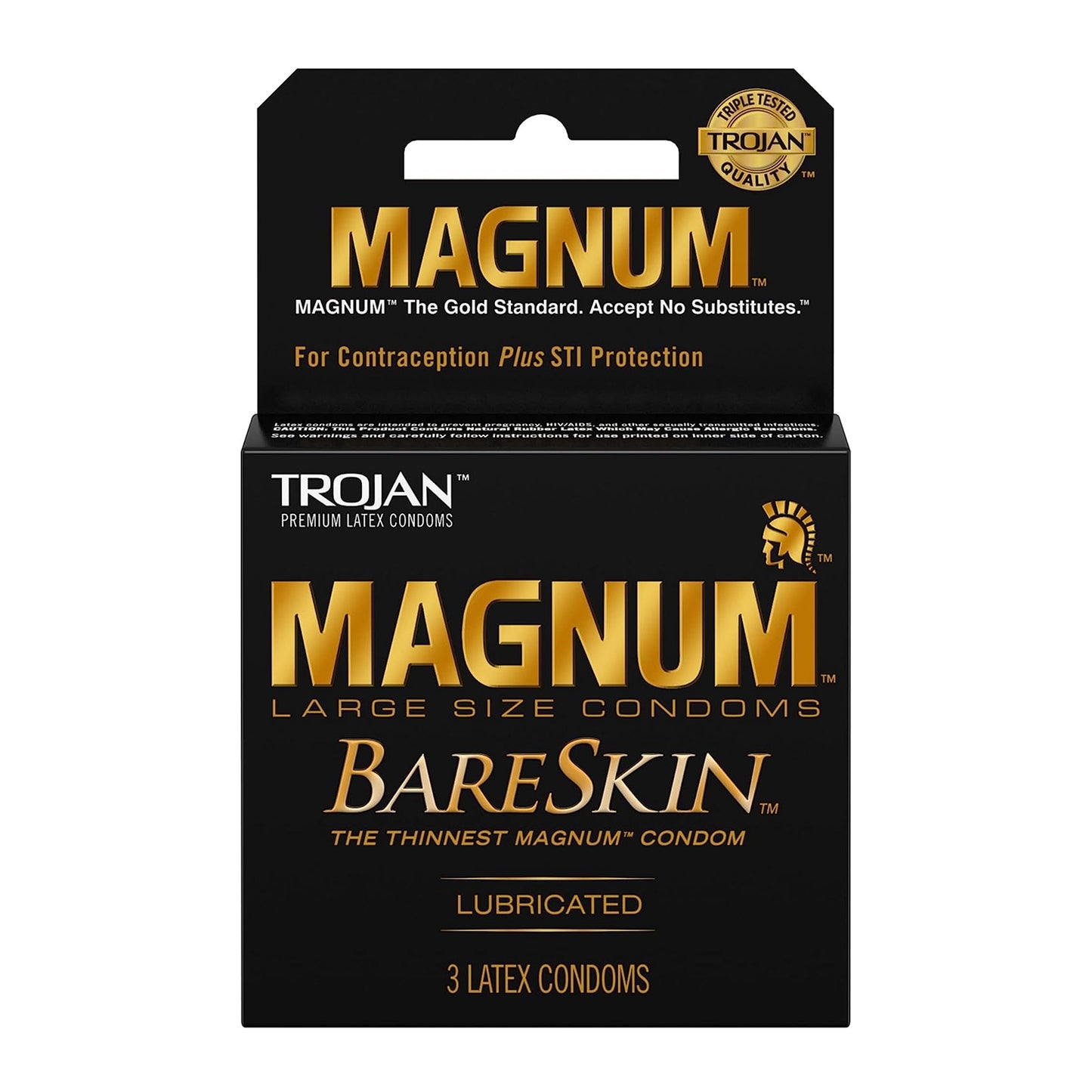 Trojan Magnum Bareskin Large Latex Condoms 3pack