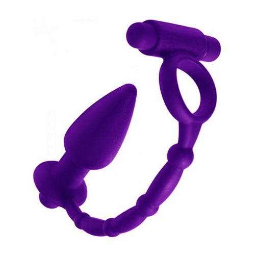 Anal Fantasy Vibrating Butt Plug and Cock Ring Duo