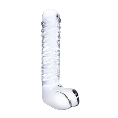 Ribbed Glass Dildo