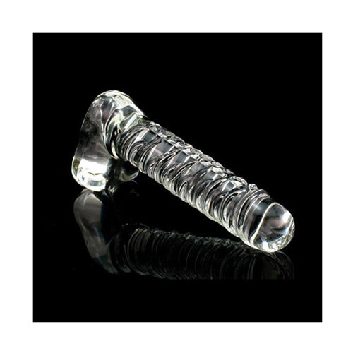 Ribbed Glass Dildo