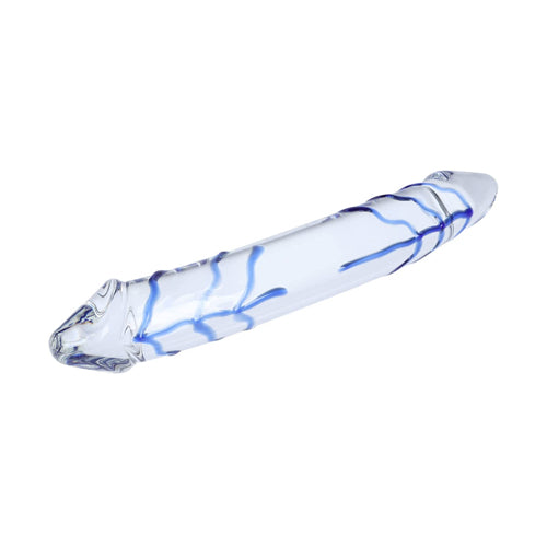 Double Ended Blue Veins Glass Dildo