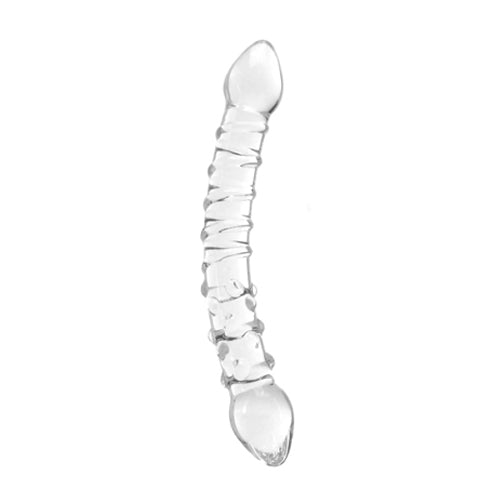 Swirls & Dots Dual Ends Glass Dildo