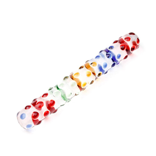 Rainbow Mega Nubby Glass Wand