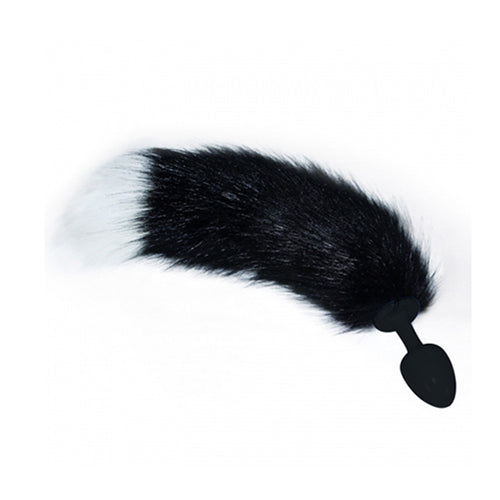 Black and White Fox Tail Butt Plug