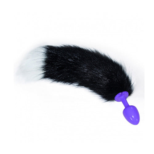 Black and White Fox Tail Butt Plug