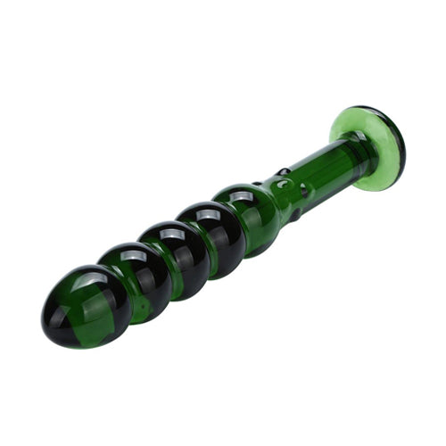 Green Beaded Glass Dildo