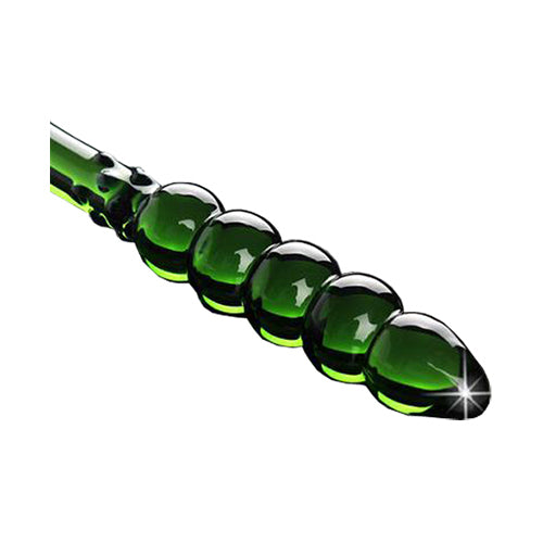 Green Beaded Glass Dildo