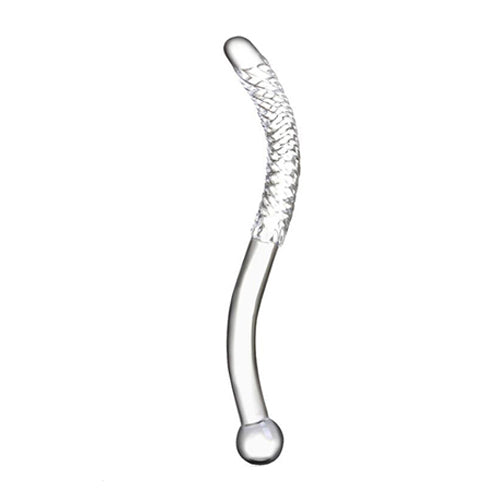 Curved Swirl Glass Dildo