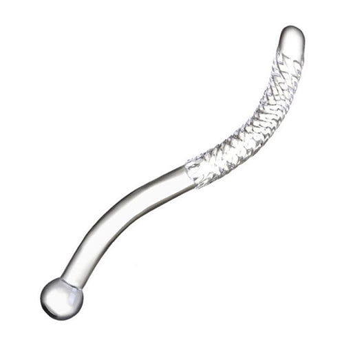 Curved Swirl Glass Dildo