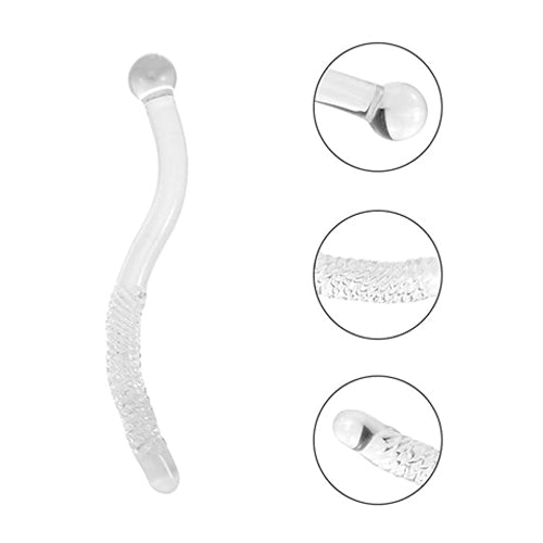 Curved Swirl Glass Dildo