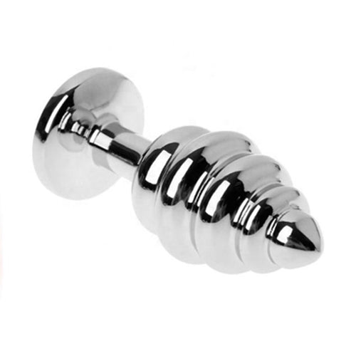 Rabbit Tail With Spiral Silver Butt Plug