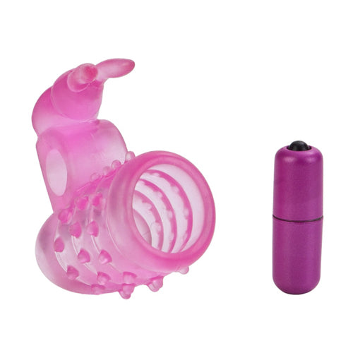Basic Essentials Stretchy Vibrating Bunny Enhancer