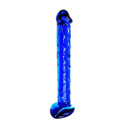 Blue Realistic Glass Dildo