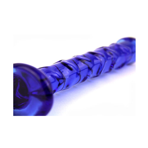 Blue Realistic Glass Dildo