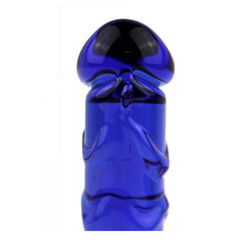 Blue Realistic Glass Dildo