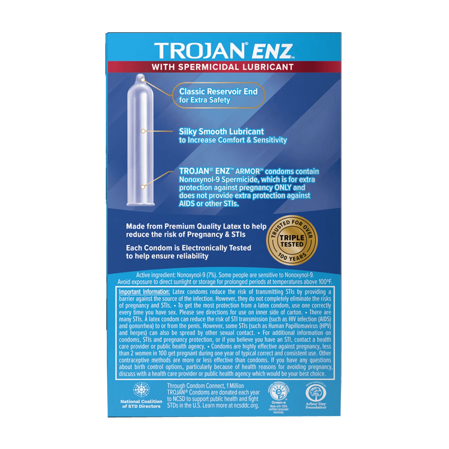 Trojan ENZ Spermicidal Latex Condoms