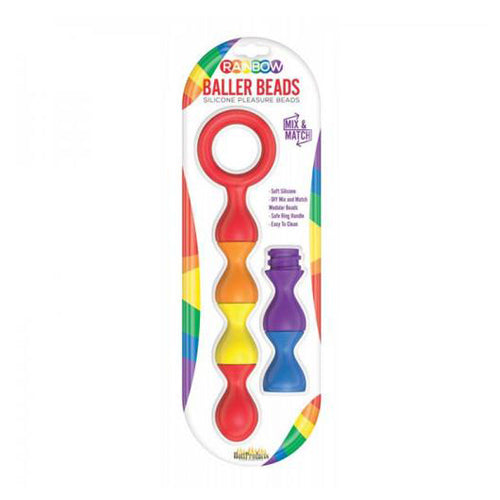 Rainbow Baller Beads Silicone Pleasure Beads