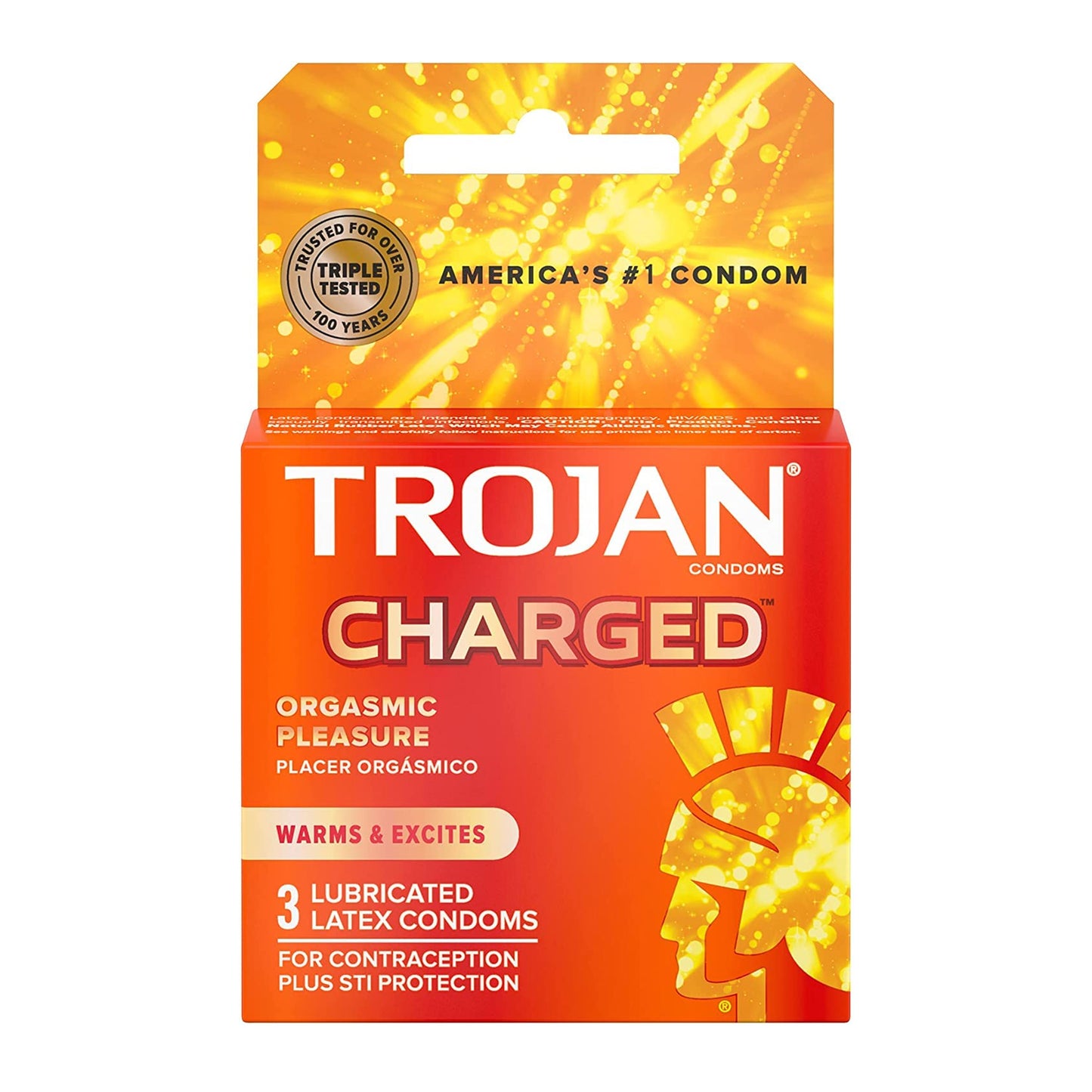 Trojan Charged Intensified Latex Condoms 3pack