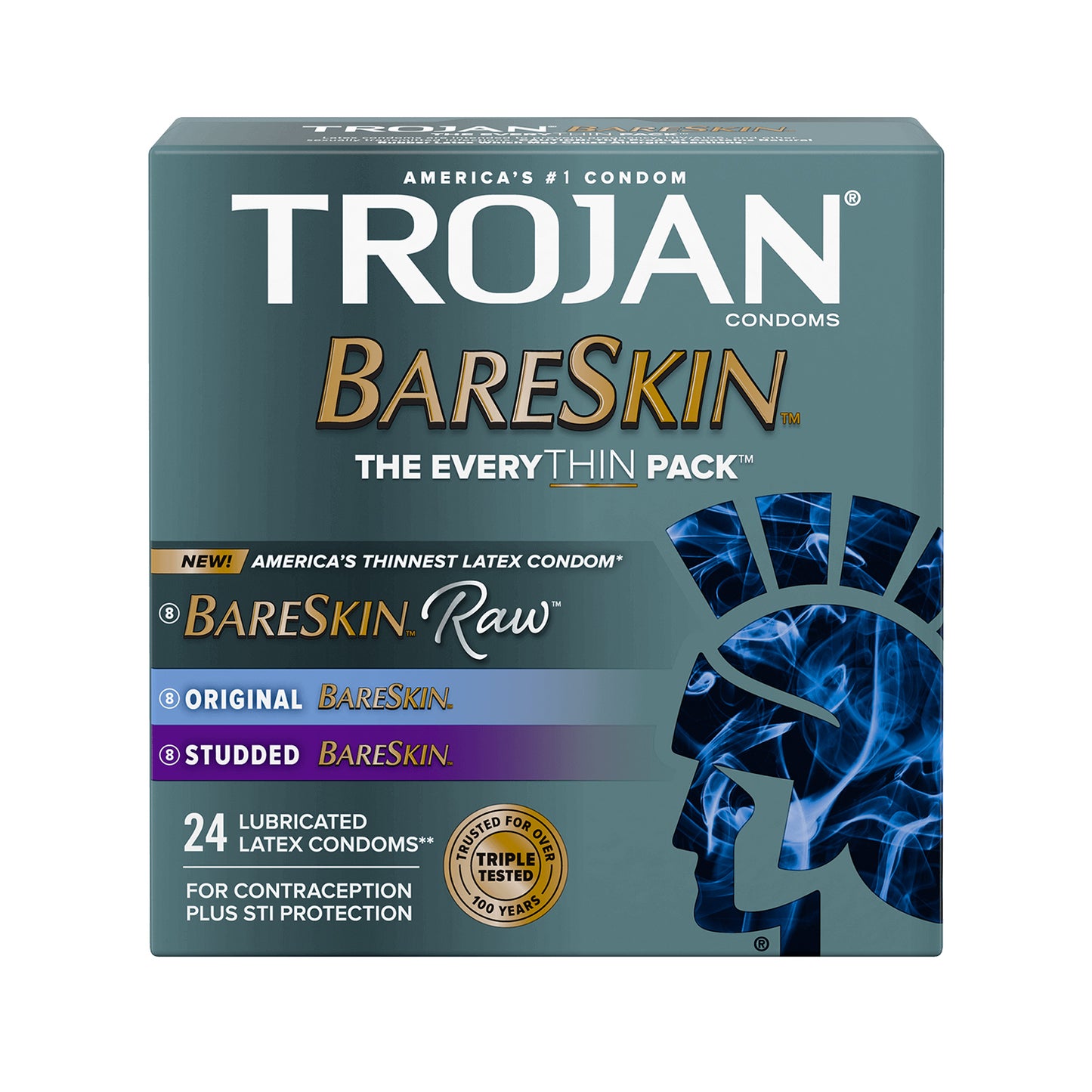 Trojan Bareskin Thinner Latex Condoms 3pack