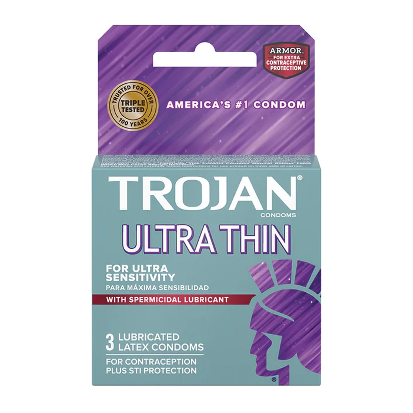 Trojan Ultra Thin Armor Spermicidal Condoms 3pack