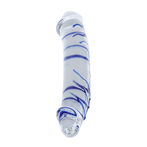 Double Ended Blue Veins Glass Dildo