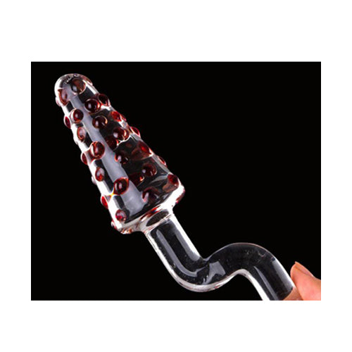 Glass Anal Plug with Crank Handle