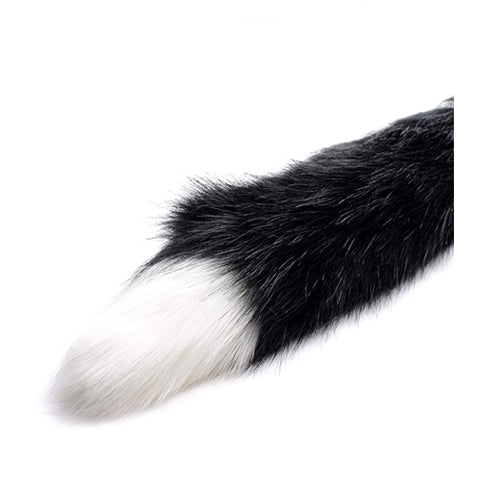 Black and White Fox Tail Butt Plug